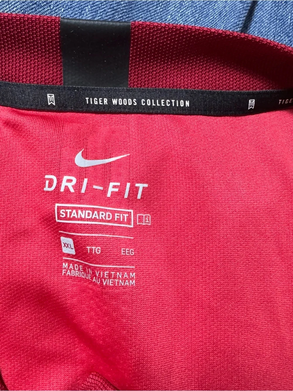 Nike Dri-Fit Red Athletic Short Sleeve Golf Polo Shirt